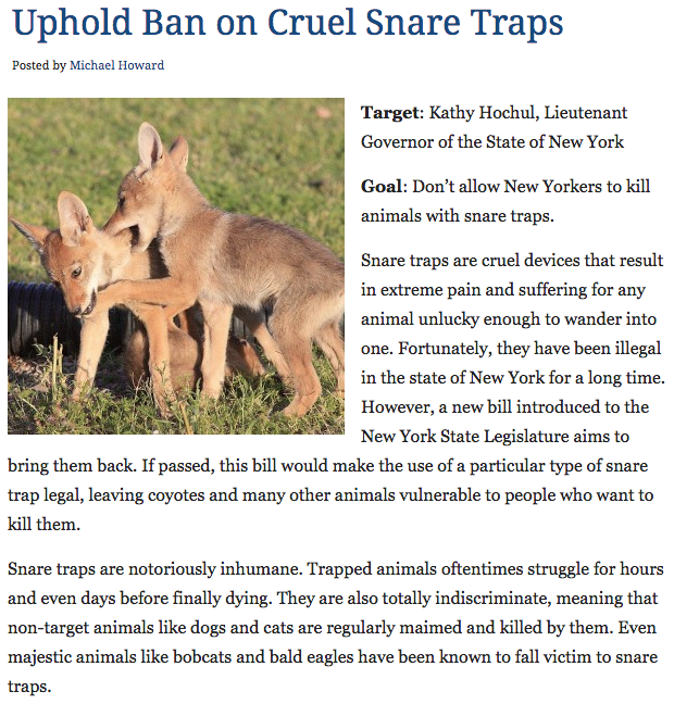 Say NO to snare traps!