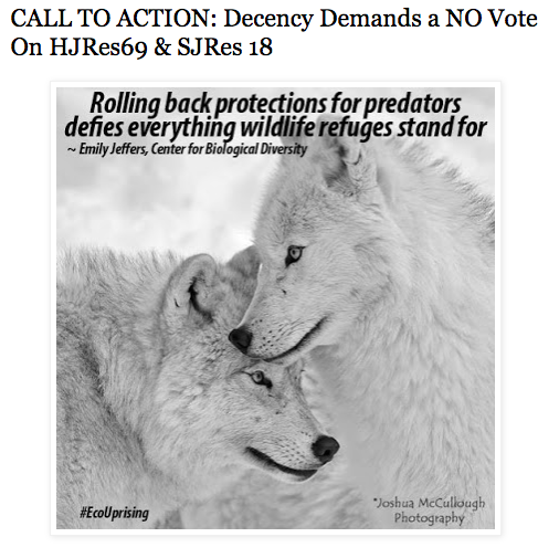 Eco-Uprising: Vote NO on National Refuge wildlife slaughters, Alaska